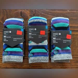 NWT Stance Laguna Blanco Men’s Hike Crew Socks in Teal, Purple & Black. Size L